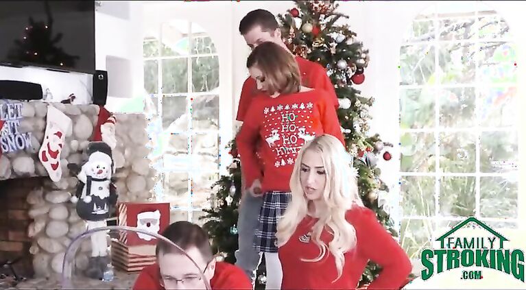 brother fucks step sister during christmas