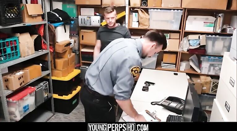 straight jock caught shoplifting fucked by gay security officer