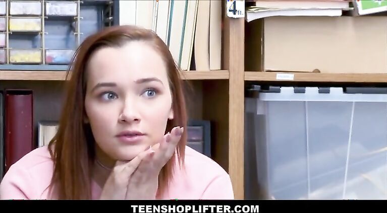 cute young redhead big ass shoplifter april reid caught and fucked by mall cop