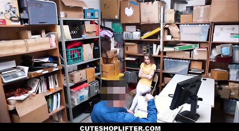 cute blonde skinny teen caught stealing fucked by officer