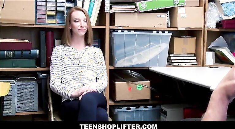 teen redhead katy kiss caught shoplifting at her dad and 039 s store and fucked by security
