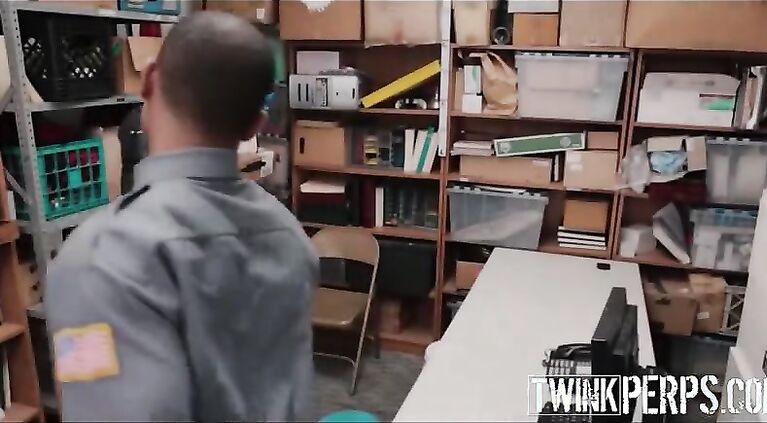 straight black ebony twink caught shoplifting marijuana at dispensary fucked by gay black security officer