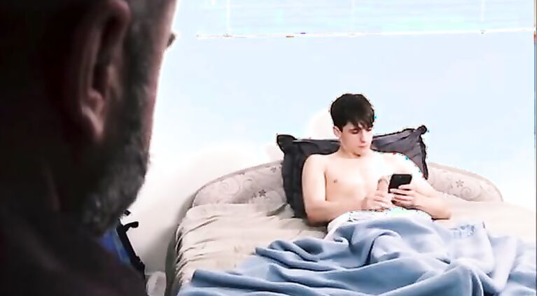 young stepson learns from bear stepdad how to fuck