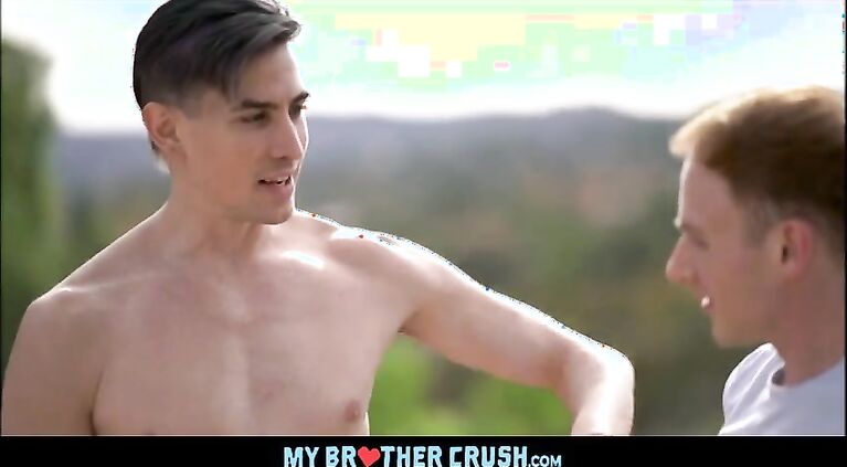 twink step brother family fucked by jock step brother jack hunter during post workout massage