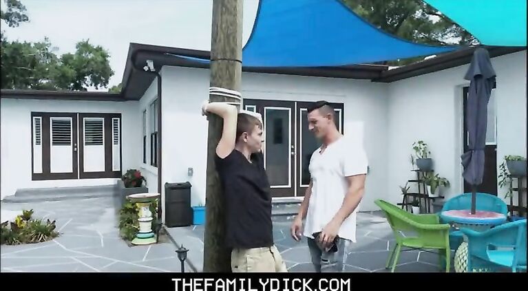 tied up twink nephew johnny hunter fucked by hot uncle jax thirio outdoors