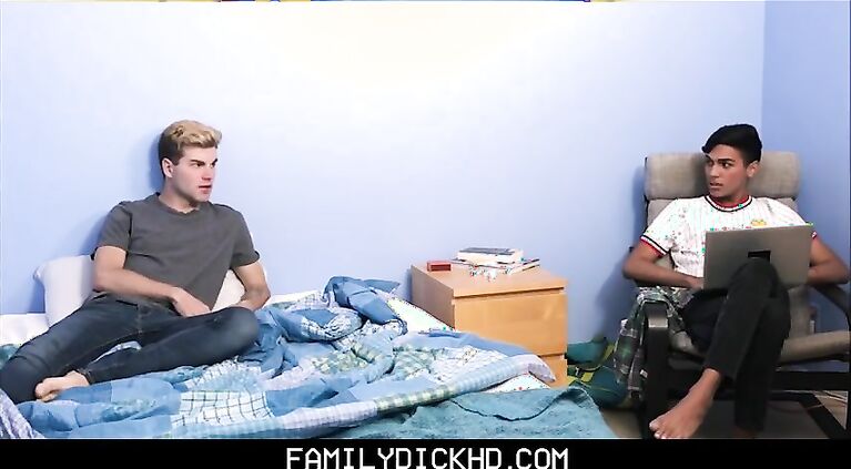 Bear Step Dad Walks In On His Twink Step s. Fucking A Twink Latino Foreign Exchange Student And Joins In