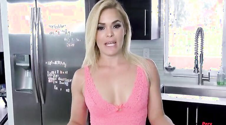 MILF blonde mom bends over for s.!