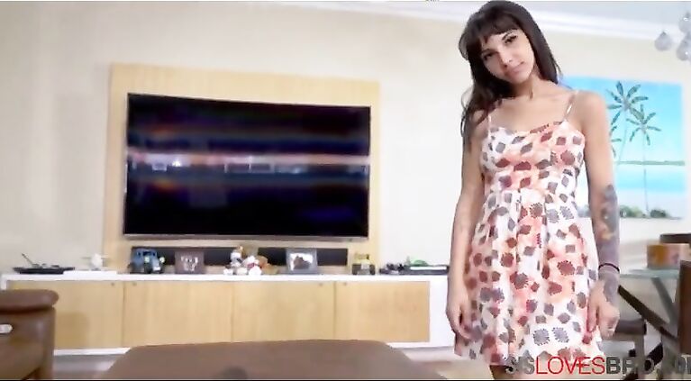 Whore sister lets brother slide his dick in her!