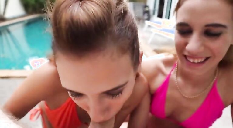 Paradise Gfs - Twins suck cock and get fucked together - Part 2