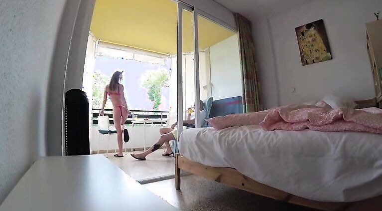 Russian Slut Sasha Bikeyeva fucks hard in a hotel room Mallorca in doggy style, intensively ends with squirt and gets a lot of hot sperm on her beautiful face