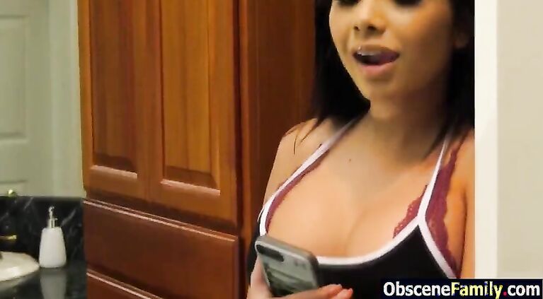 Hot d. seducing stepdad after seeing his cock in bathroom