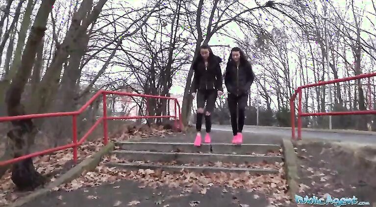 Public Agent Real Twins stopped on the street for indecent proposals