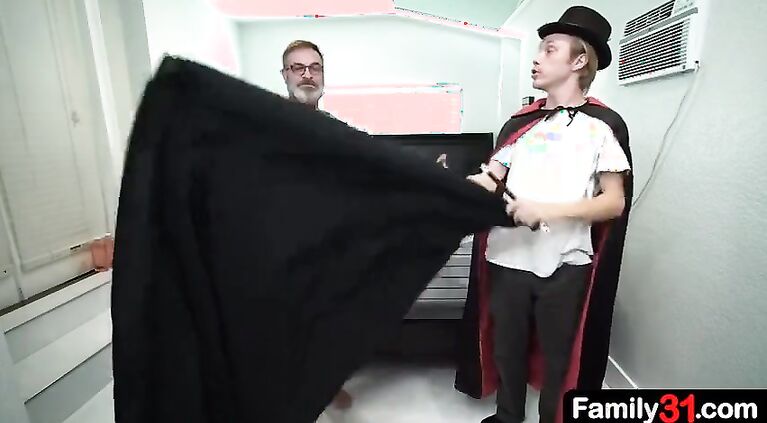 Horny and old stepdad fucks stepson and fills him up with hot family DNA
