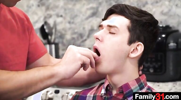 I sit on dad's cock and let him reach around and stroke my dick while I bounce up and down, that makes me horny