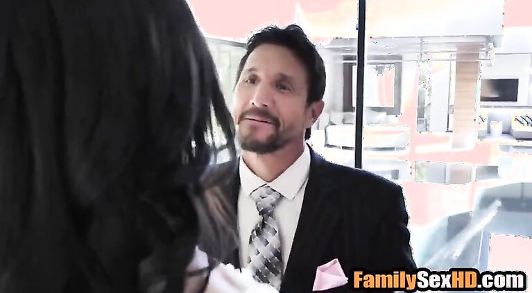 Lesbian brides foursome fucked by their fathers