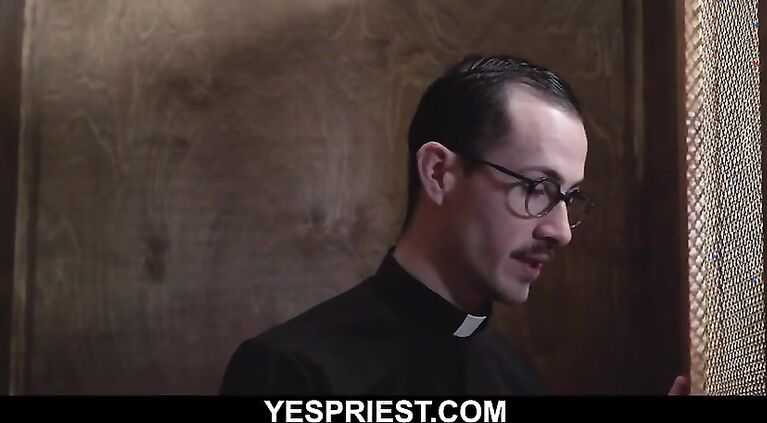 Hung blonde church boy fucked in confessional by priest-YESPRIEST.COM
