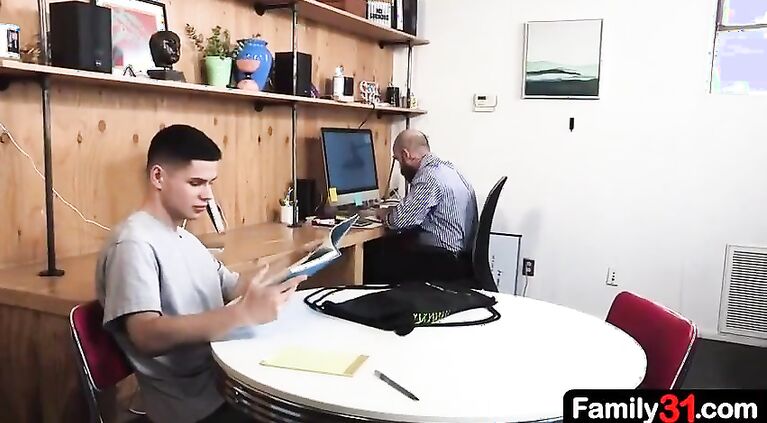 It feels good having his muscular stepdaddy between his lips But it feels even better taking his raw cock in his ass