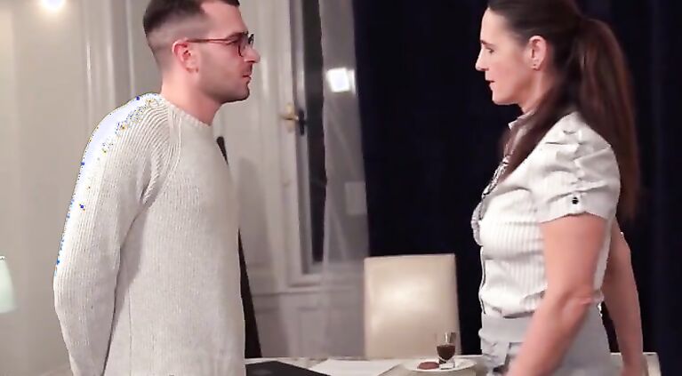 LustyGrandmas Thirsty MILF Gets Distracted By Her Stepson While Working Remotely