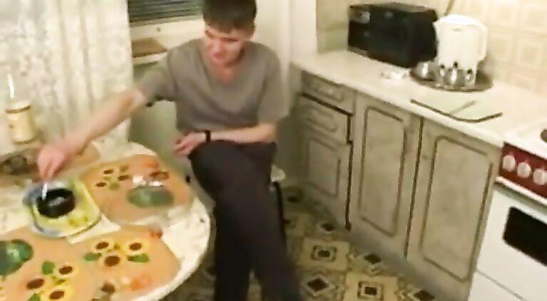 Russian mom banged by her sons friends