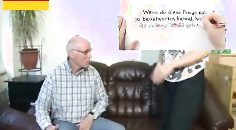 German grandpa makes young girl horny