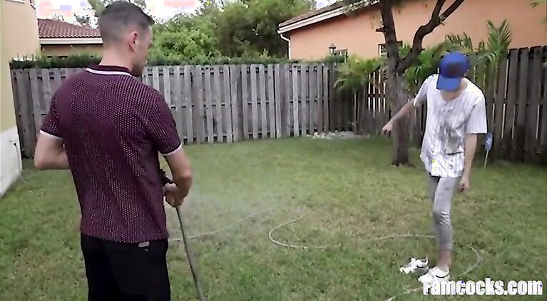 A Thorough Wash For Son With Dad's Cum