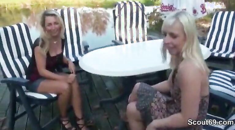 german mother and daughter seduce boy to fuck outdoor