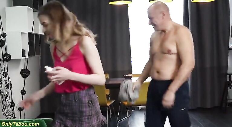 grandpa fucks skinny teen