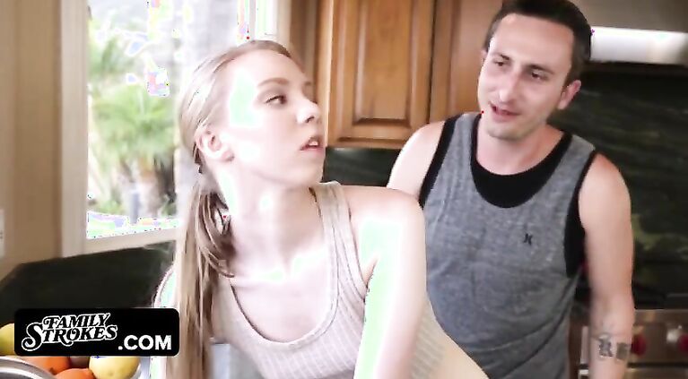 Family Strokes - Disobedient Stepsister Gets Dominated And Fucked While Stuck In The Kitchen Sink