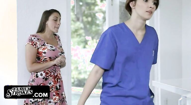 Family Strokes - Lovely Nurse Takes Good Care Of Her Injured Stepbrother And His Morning Wood