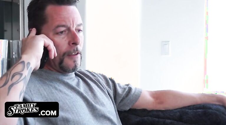 Family Strokes -  Step Daughter Gets Her Pussy Stretched By Her New Step Father's Dick