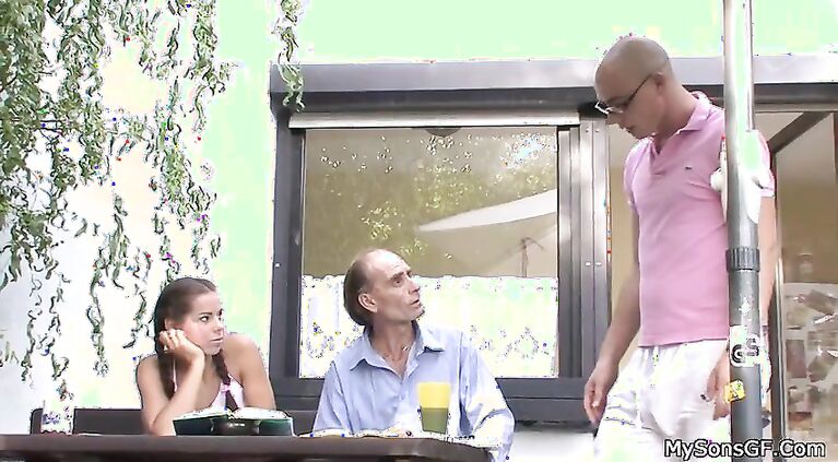 Family taboo sex with pigtailed teen and granpa