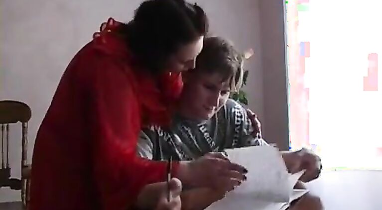 Mature woman with young boy