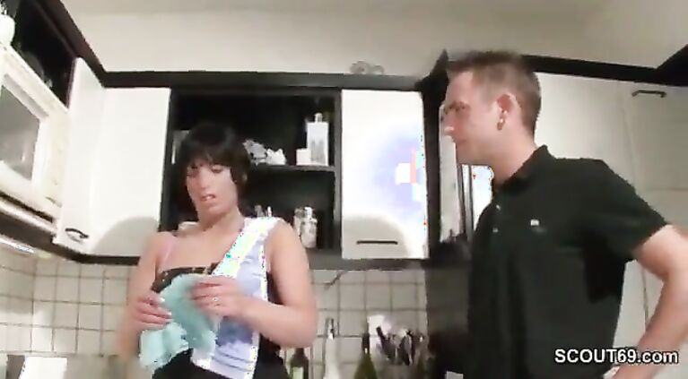 german hot step mom seduce to fuck by virgin step s.