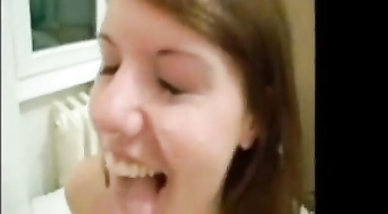 y. step sis takes a massive load to her face