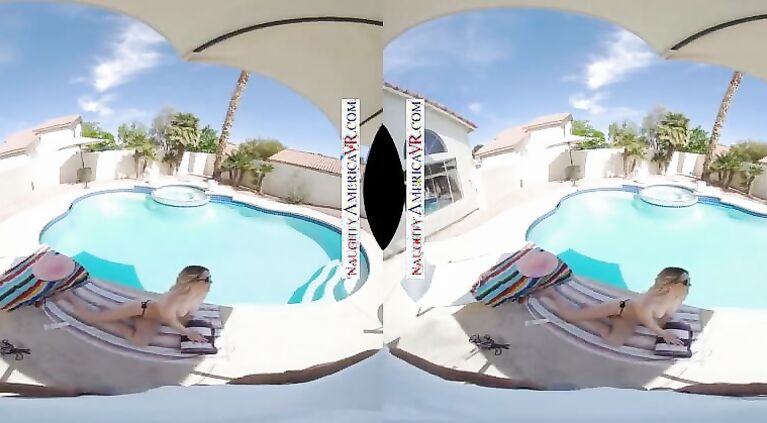 Naughty America Kenna James gets caught topless at friends pool