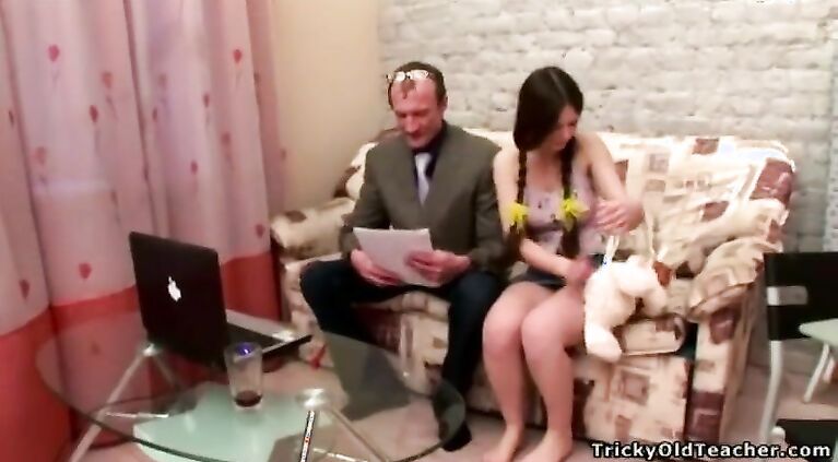 Tricky Old Teacher - Little gal with big boobs