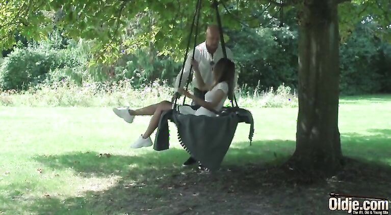 Sexy teen gets hard fucked by horny grandpa