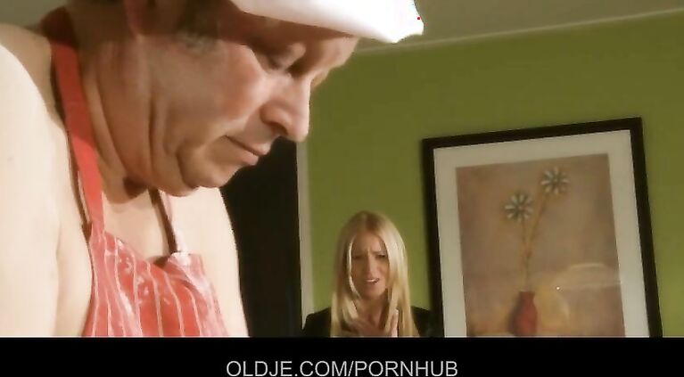 Sleazy old man is fucking with a hot young blonde