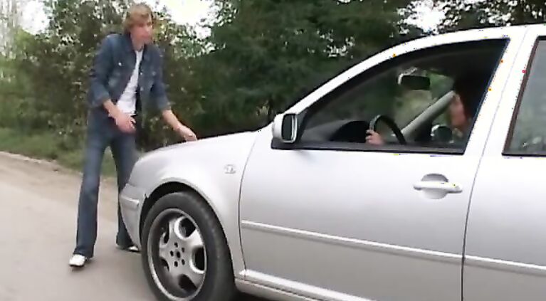 Car Troubled Granny Pays Dues By Getting Fuck