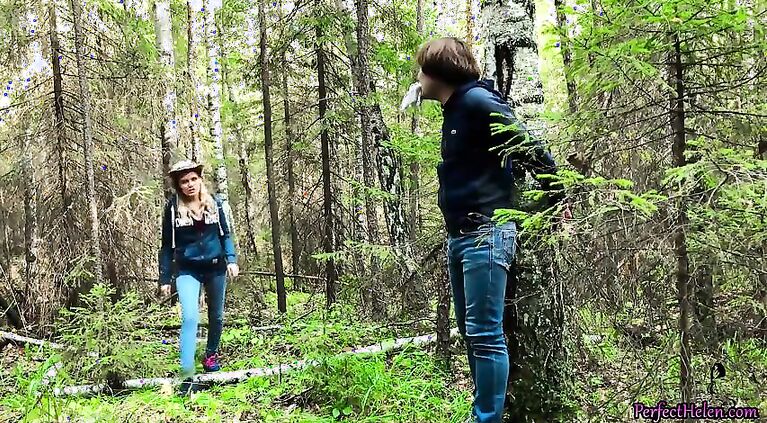 Stranger Arouses, Sucks and Hard Fuckes in the Forest of Tied Guy Outdoor
