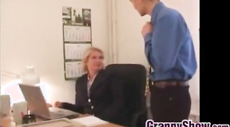 Chubby Grandma Fucking In Her Office