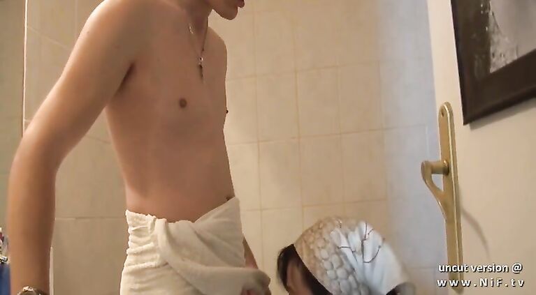 French mom seduces young guy with big cock and gets analyzed
