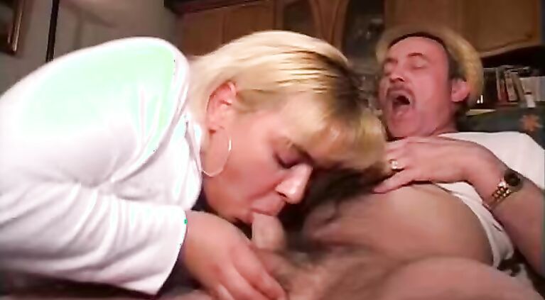 Passionate sucking of the old man's dick as incest sex makes their bodies convulse with pleasure.