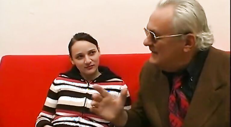 A shy little girl is hard banged by two dirty guys