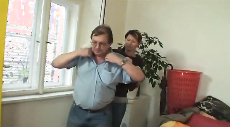 Young bitch fucking with a fat mature man