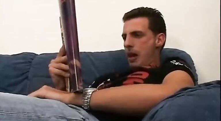 A boy caught by his mom while he's jerking off his cock