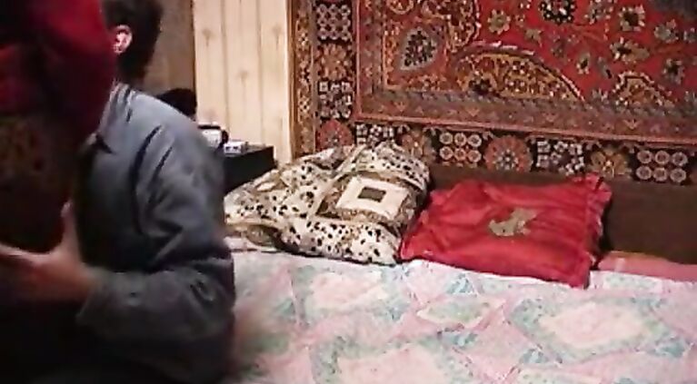 Russian mature and boy having some fun alone
