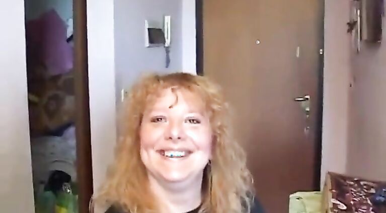 Gang bang of a busty and curly girl