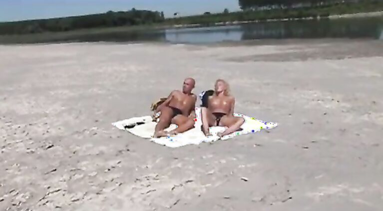 Passion on the beach for a Milf Slut