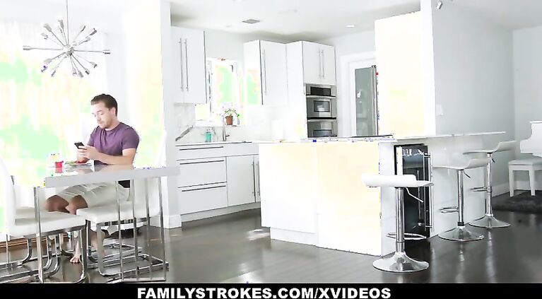 FamilyStrokes - Brunette Teen (SadieBlake) Loves Her StepCousin's Cock
